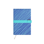 Blue, striped fabric cover