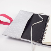  Fabrico black open diary in a gray fabric cover