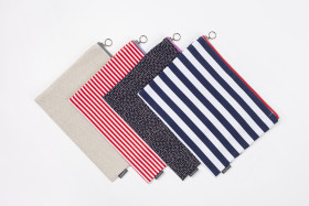 Large Fabric Case - large red stripes