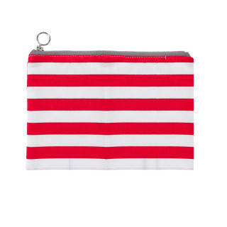 Fabric case M - large red stripes