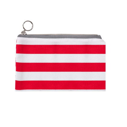 Fabric zipper case XS - red stripes