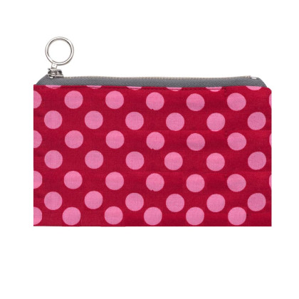 Fabric zipper case XS - pink dots