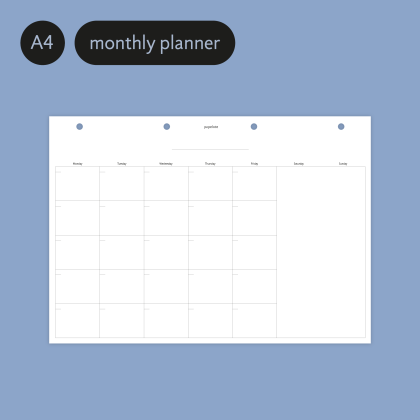 Monthly planner A4 Planoo - english